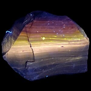 Dark Chocolate Layered‎ Art Glass Cullet Glowing Manganese Slag Glass #4GL283